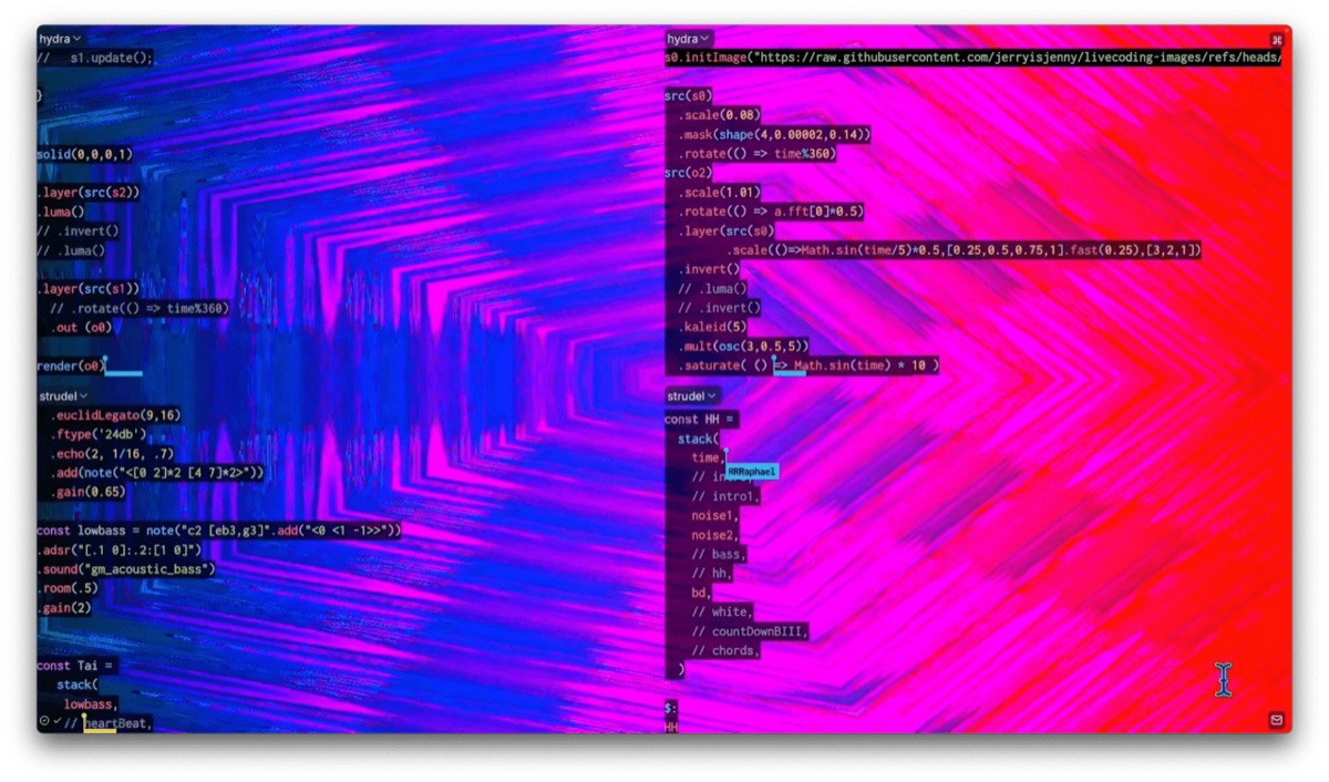 News & Amusement - magenta glitch wave distorting a remixed news broadcast