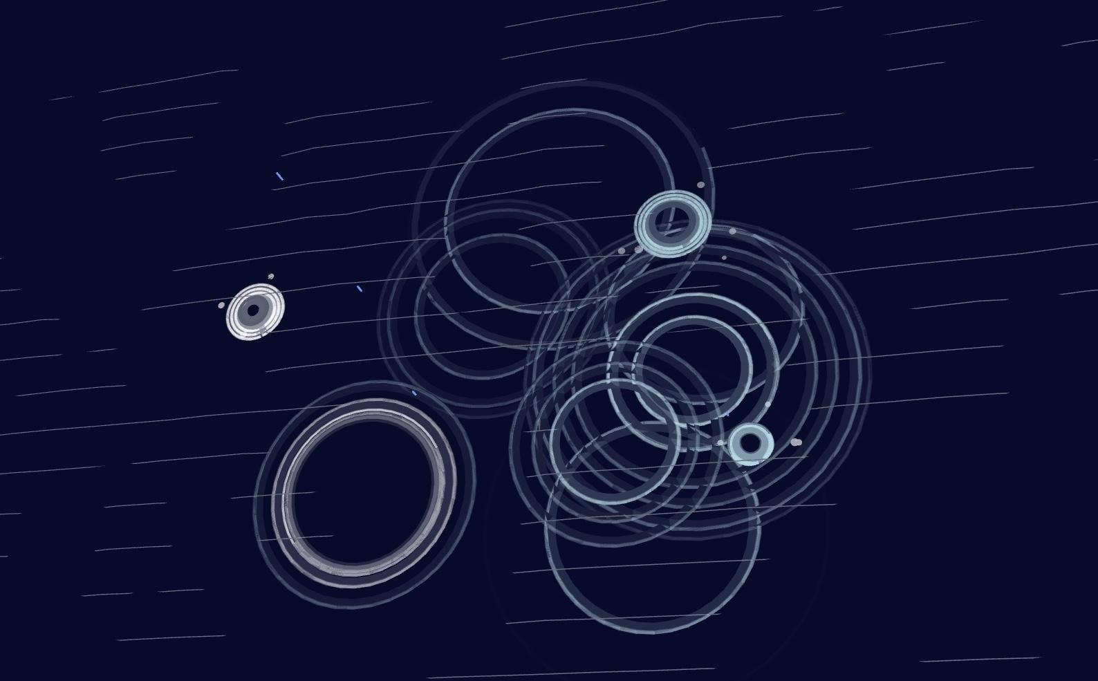 Rain Symphony - generative rain particles creating ripple patterns