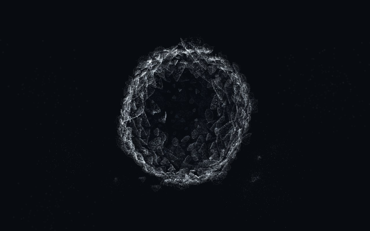 Remains / 余瓣 — translucent white petal membranes surrounding a dark cavity