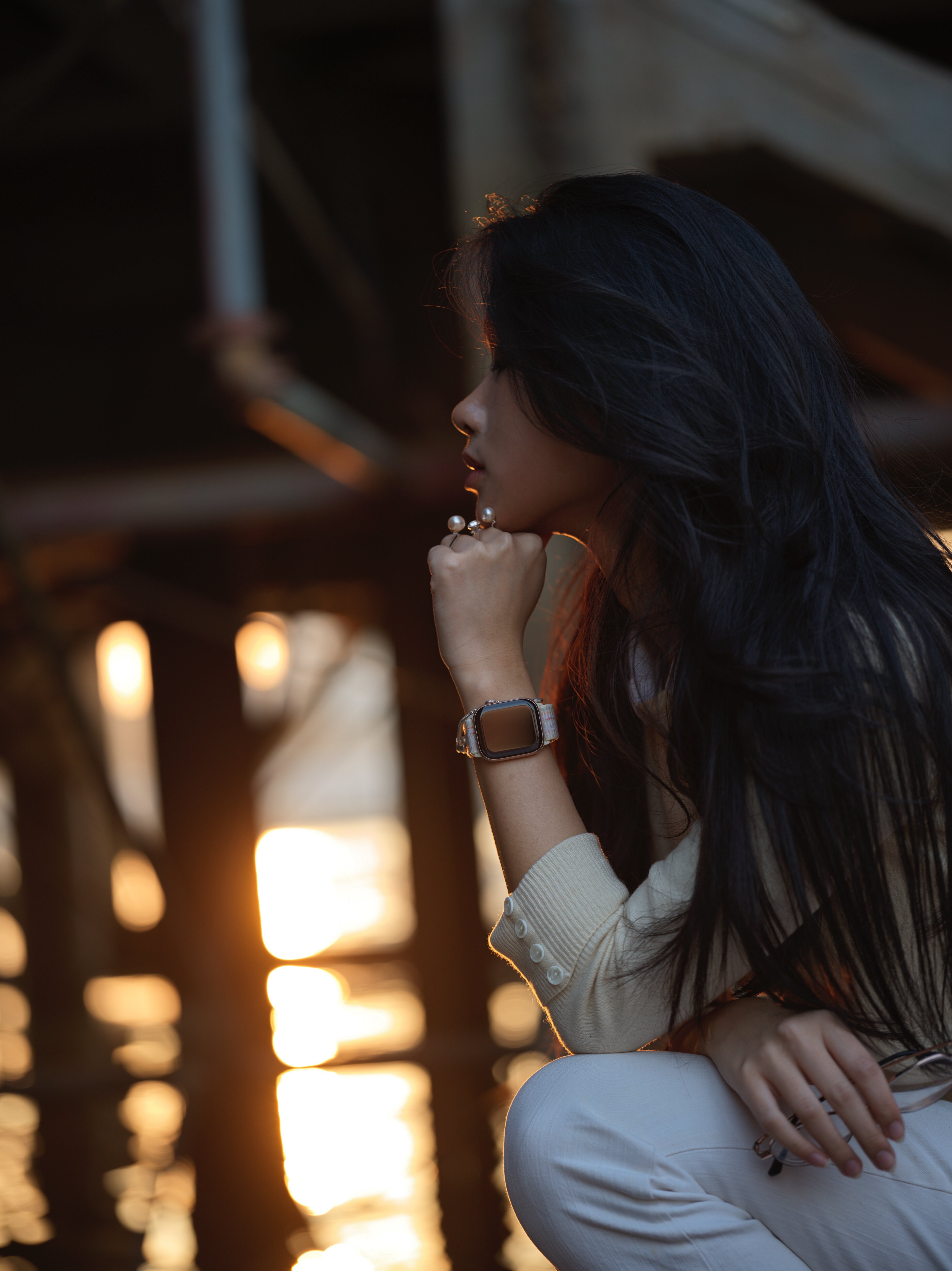 Sunset beneath the park pier, Guangzhou, 2024