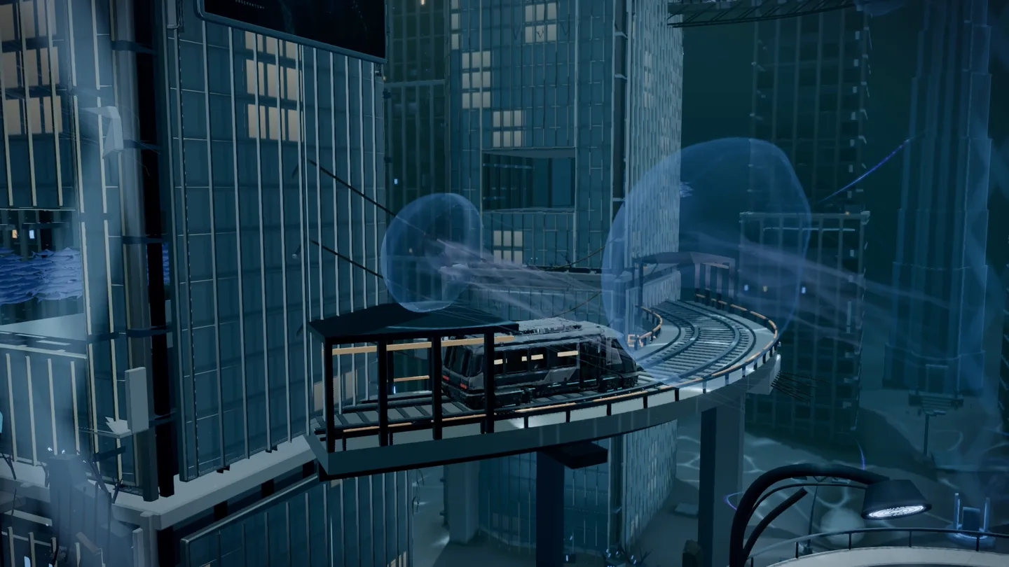 v35: jellyfish, glazing and water share the same architectural depth.