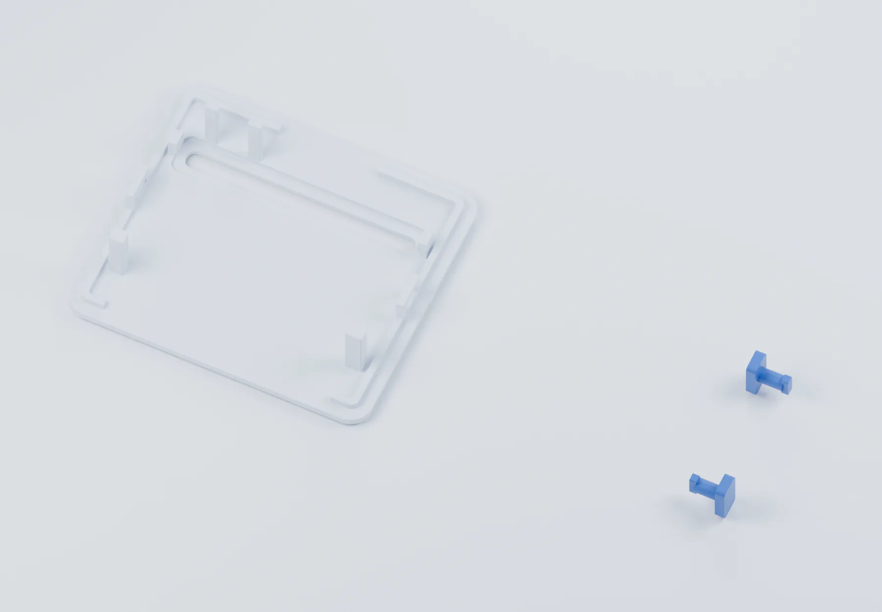 Close view of enclosure closure and clearance geometry